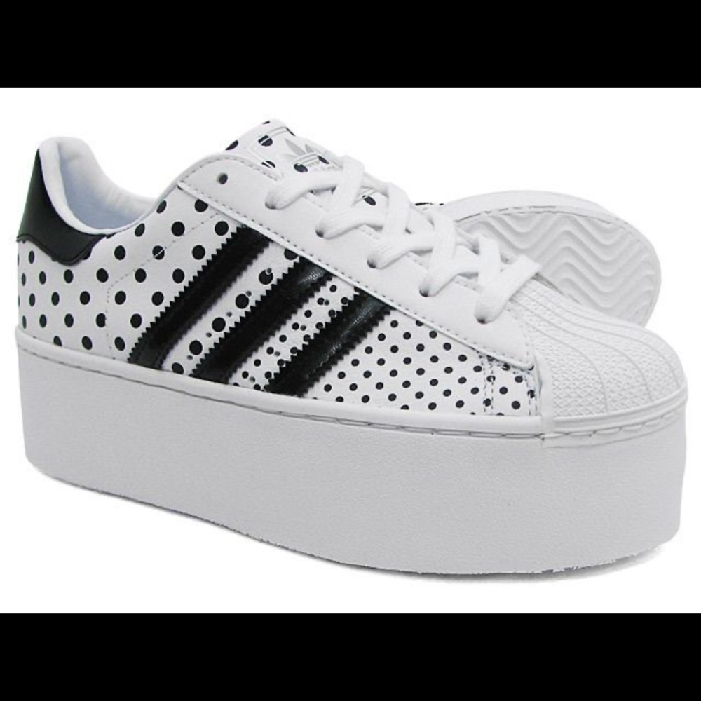 Adidas polka dot platform sneakers
